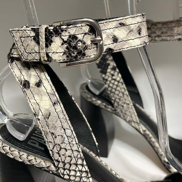 Anthropologie Paige Snake Embossed Goat Leather Women’s Size 6. Cream, Gray, Blk - Picture 15 of 15